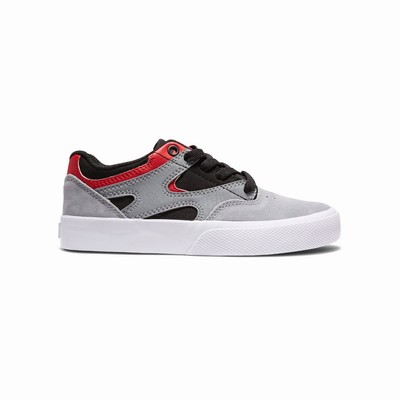 DC Kalis Vulc Kid's Black/Red/Grey Skate Shoes Australia Online RAN-962